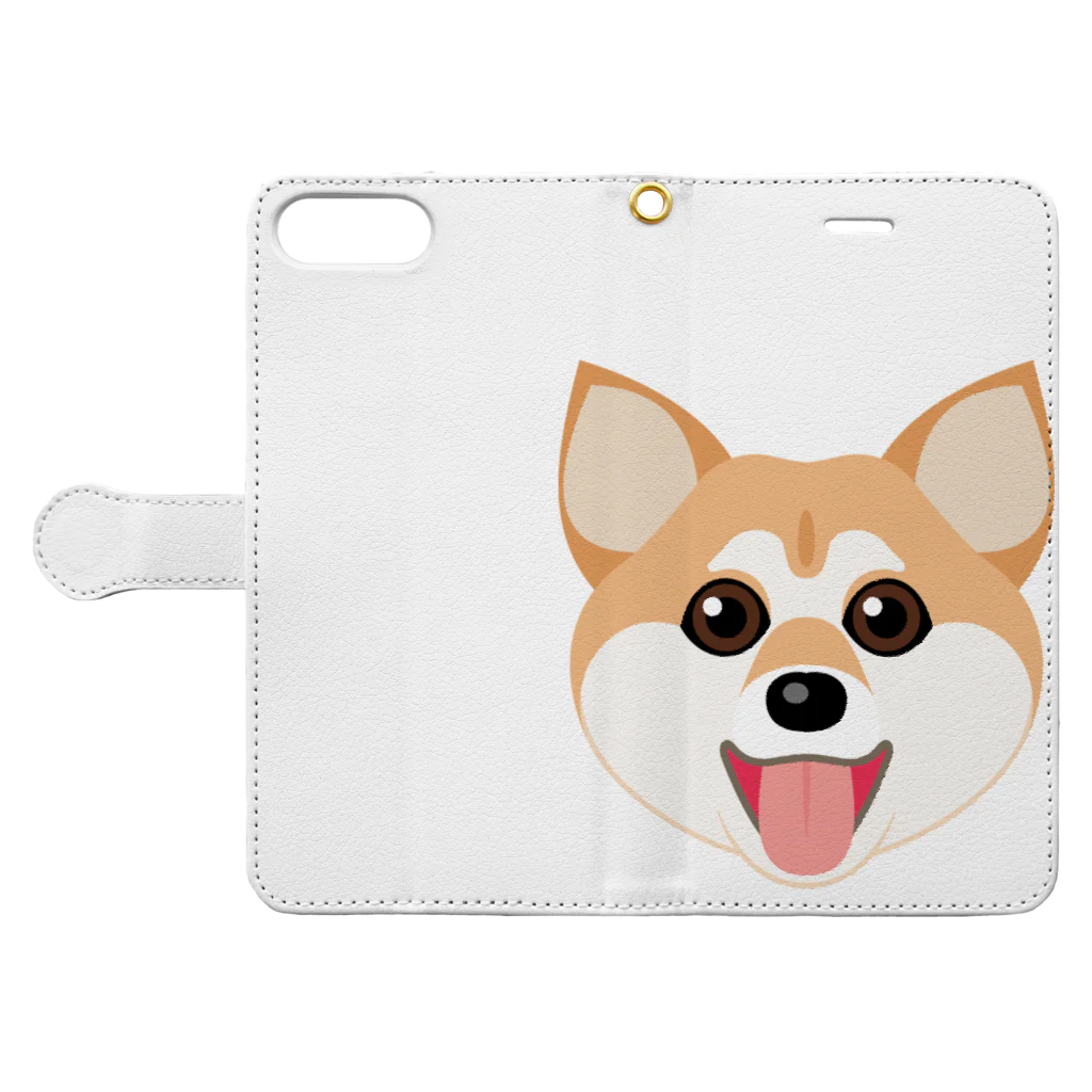 kimchinのかわいい柴犬 Book-Style Smartphone Case:Opened (outside)