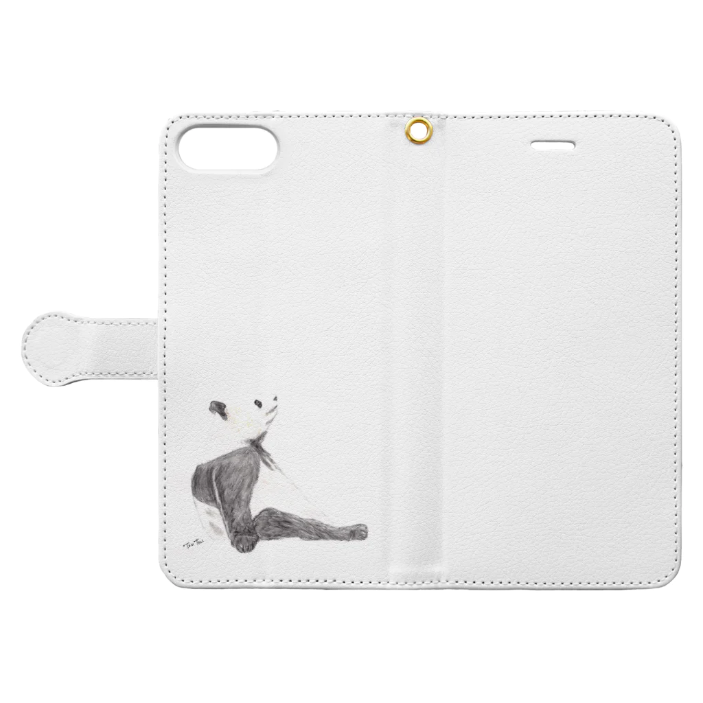 tontonpandaの春の足音 Book-Style Smartphone Case:Opened (outside)