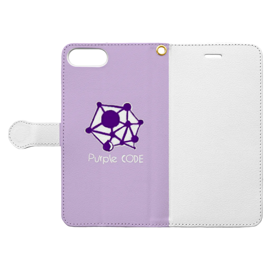 NPO法人 Purple Codeのスタッフ専用 手帳型スマホケースを開いた場合(外側)