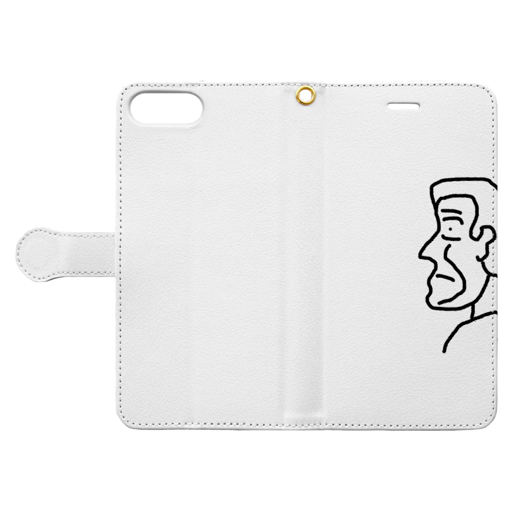 底辺君の横顔さん Book-Style Smartphone Case:Opened (outside)