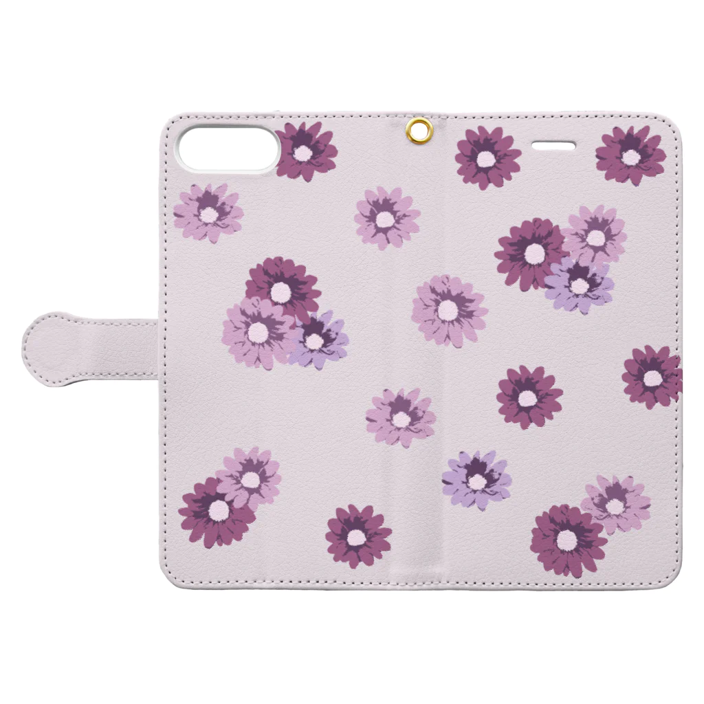 kuroki  miyaのピンクの花柄 Book-Style Smartphone Case:Opened (outside)