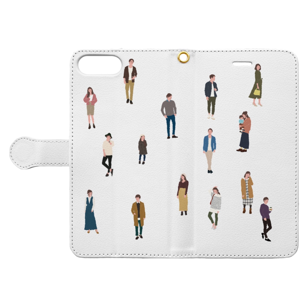 osunariのMany people Book-Style Smartphone Case:Opened (outside)