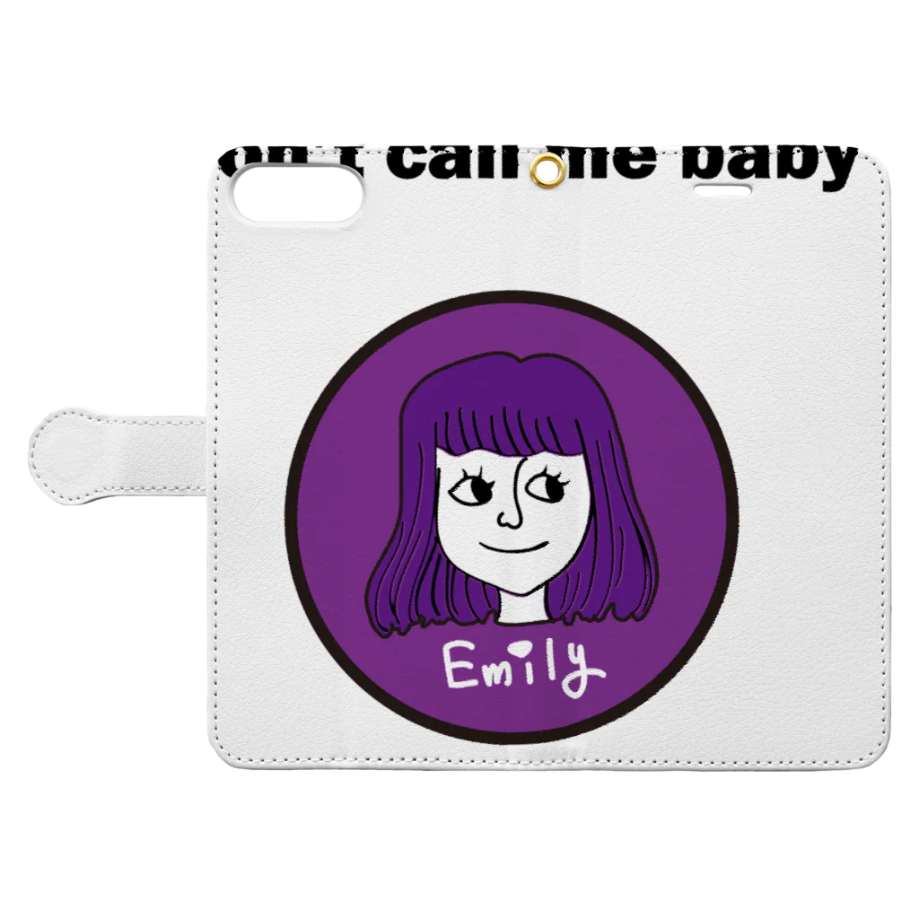 エミリーひとり雑貨部のDon't call me baby Book-Style Smartphone Case:Opened (outside)