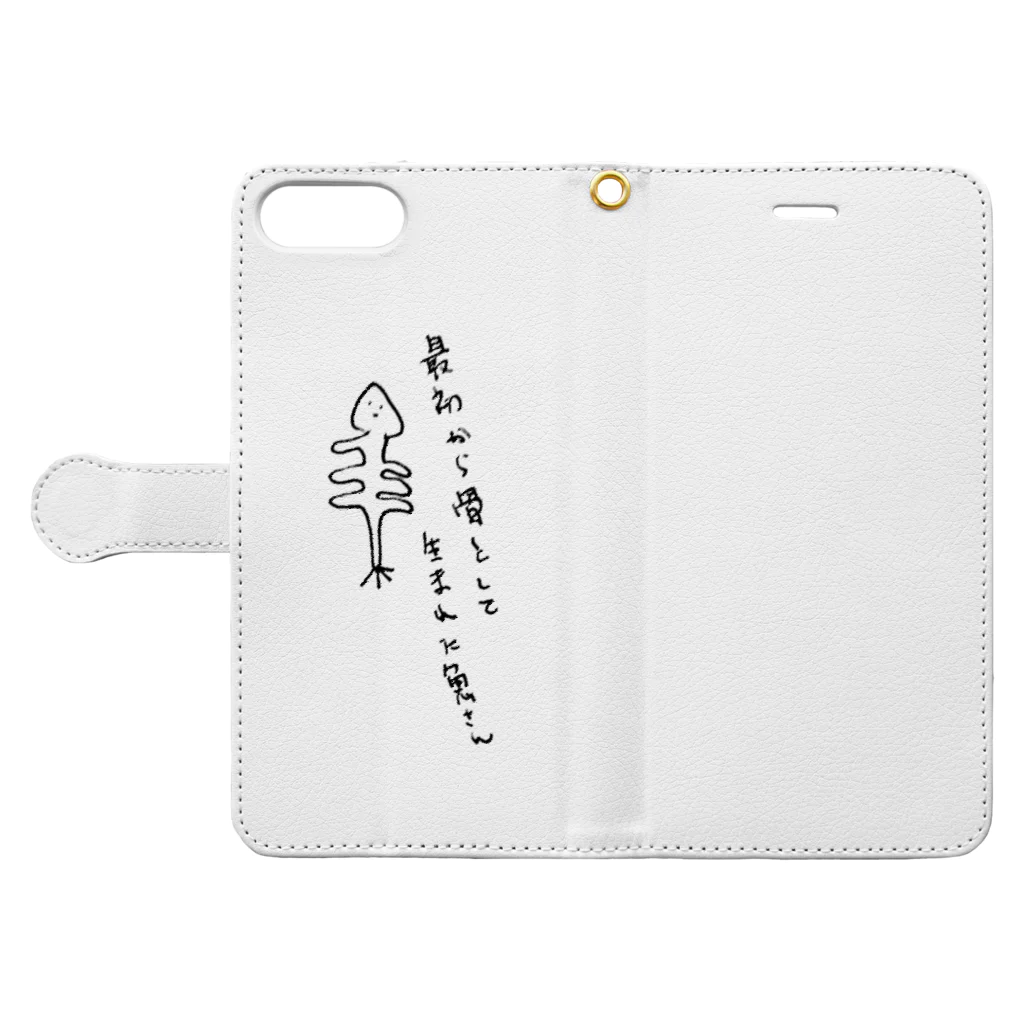 佐野屋の～I・R・A～最初から骨として生まれた魚さん Book-Style Smartphone Case:Opened (outside)