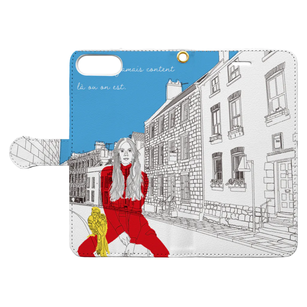 Drecome_Designのcityscape Book-Style Smartphone Case:Opened (outside)