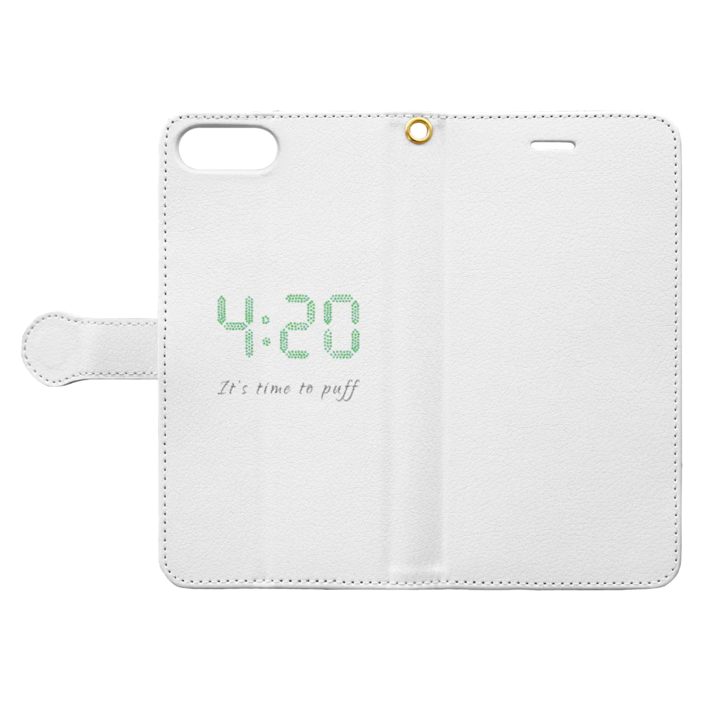 Plantyの420 "It's time to puff" アイテム Book-Style Smartphone Case:Opened (outside)