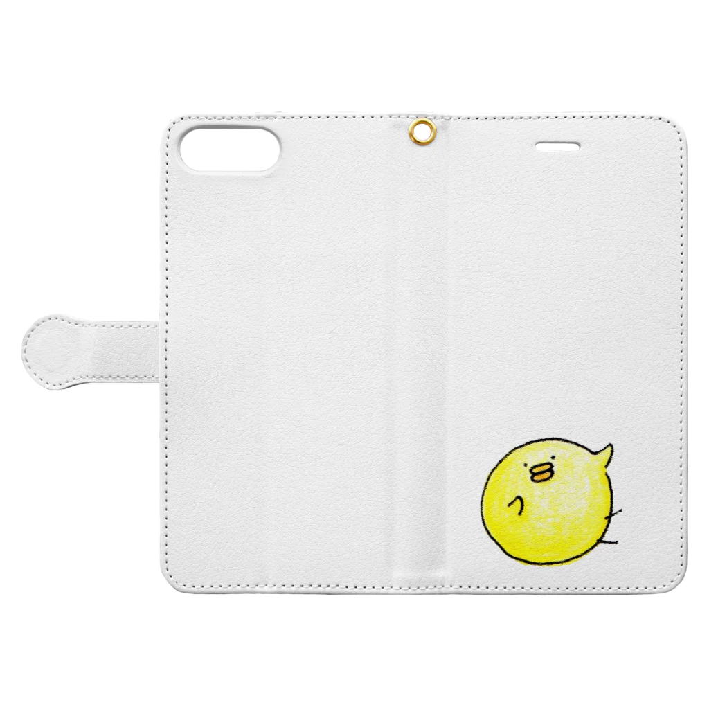 erin＠SUZURI店のSNGピヨコ研究所のロゴ（布向け） Book-Style Smartphone Case:Opened (outside)