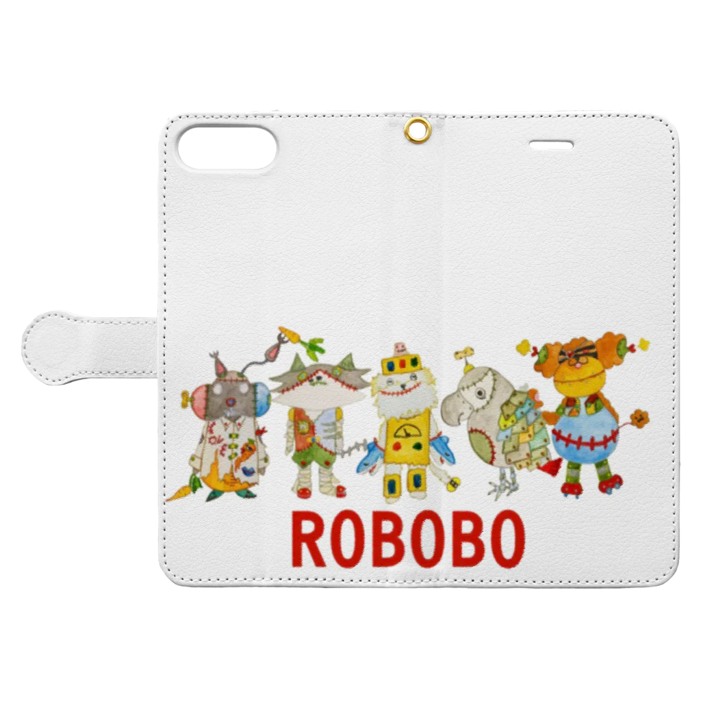 ねこぜや のROBOBO Book-Style Smartphone Case:Opened (outside)