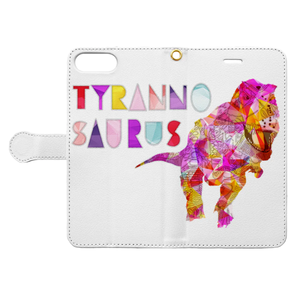 Drecome_Designの Tyrannosaurus Book-Style Smartphone Case:Opened (outside)