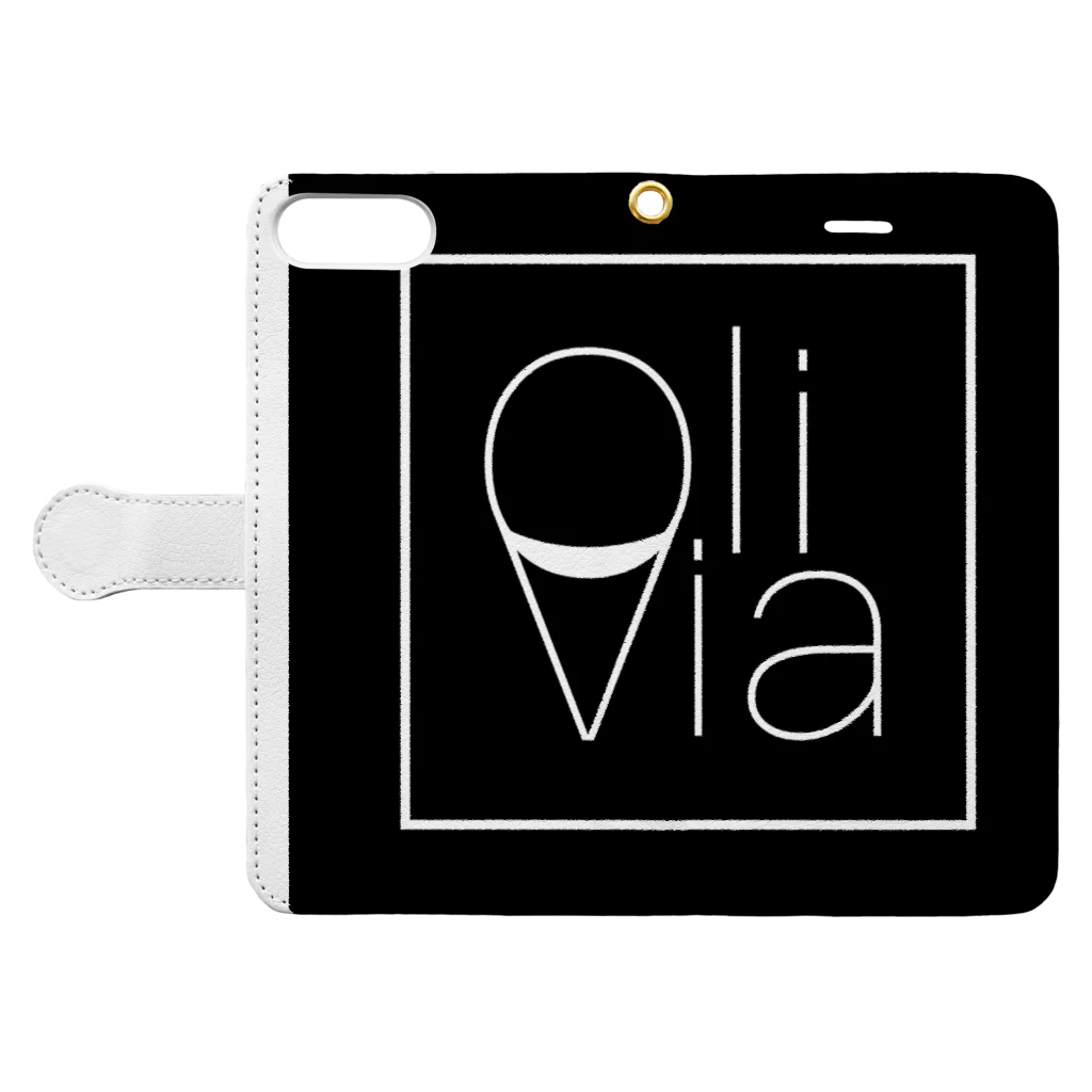 Olivia 【Official】のOliviaスマホケース(手帳型) 手帳型スマホケースを開いた場合(外側)