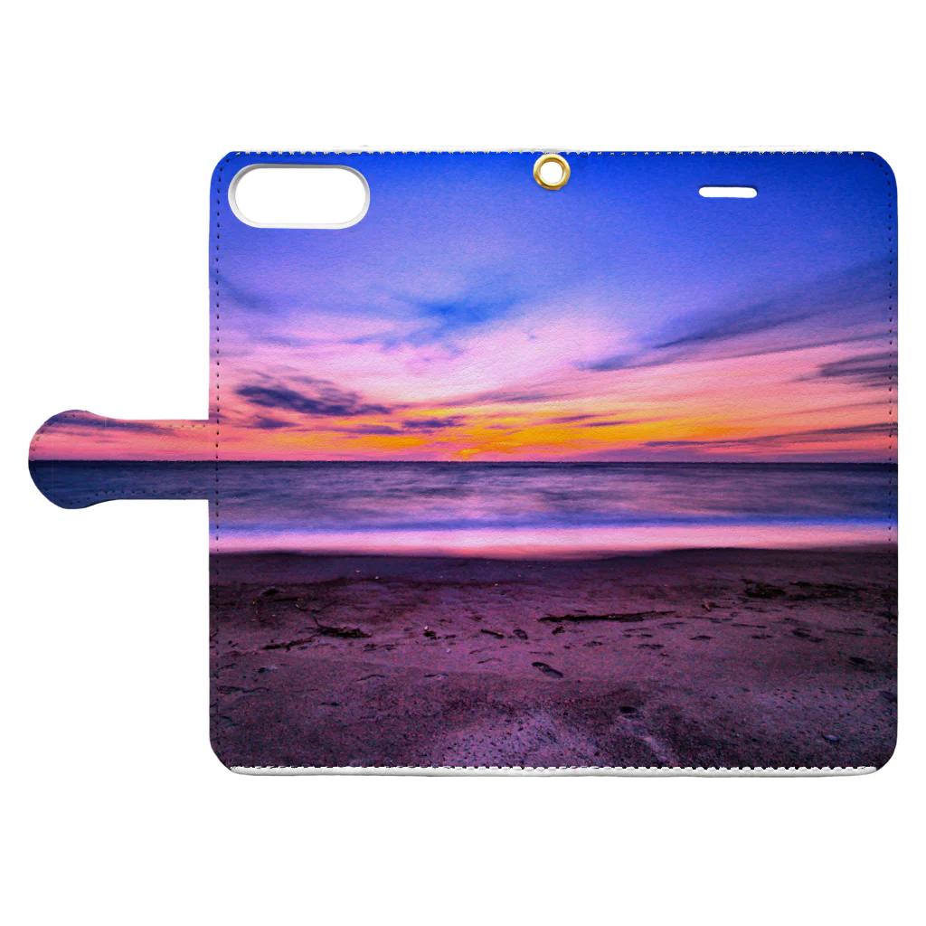 YukapasaのKAMAYA BEACH Book-Style Smartphone Case:Opened (outside)