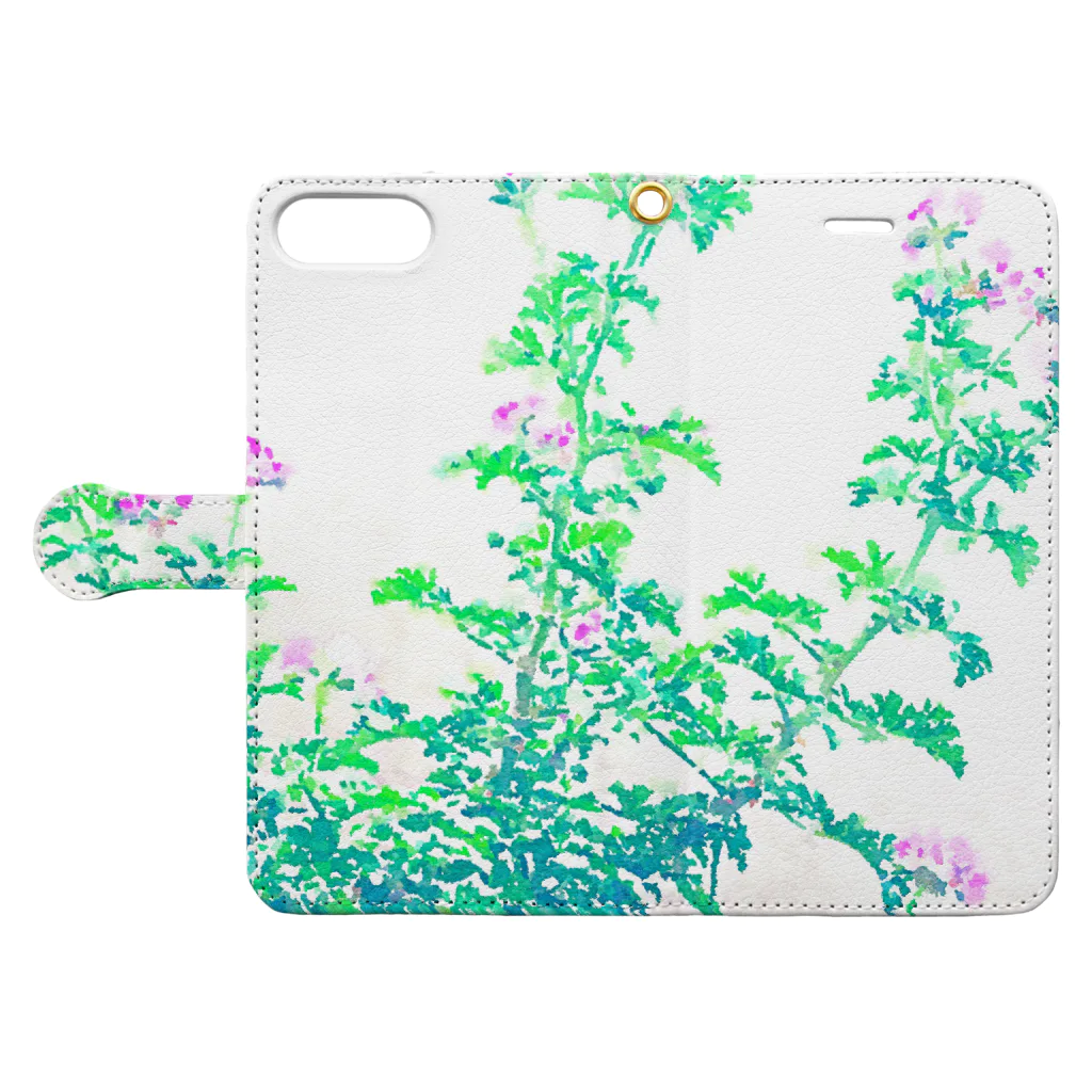 yunyunlivvyのGeranium Book-Style Smartphone Case:Opened (outside)