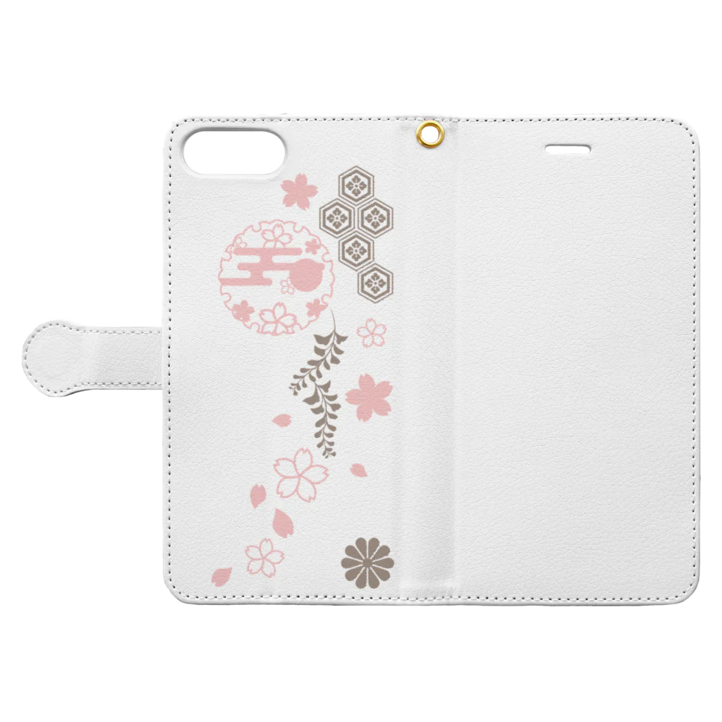 ジャパニーズスタンダードの枝垂れ桜 Book-Style Smartphone Case:Opened (outside)