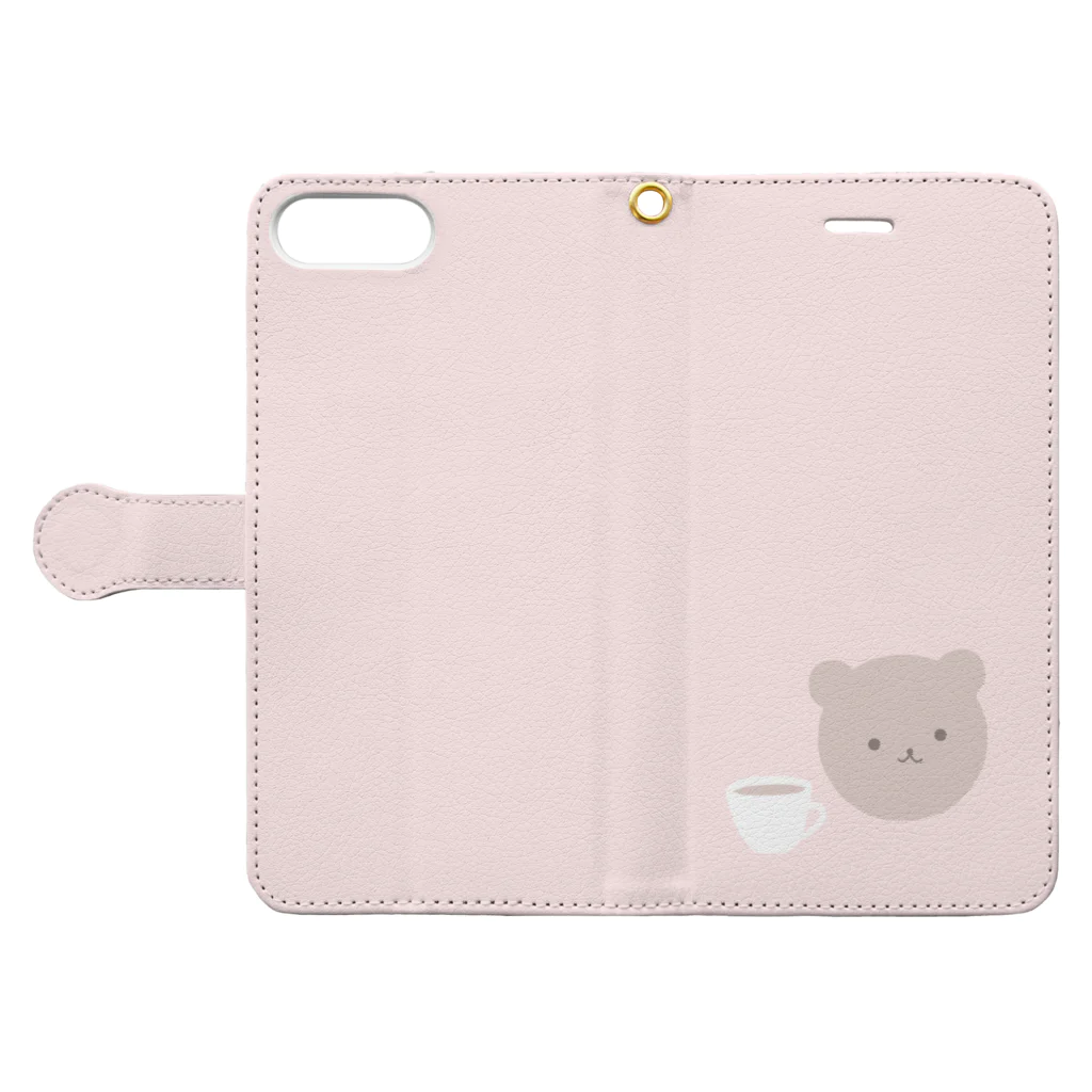 kuroki  miyaのくまさんカフェ Book-Style Smartphone Case:Opened (outside)