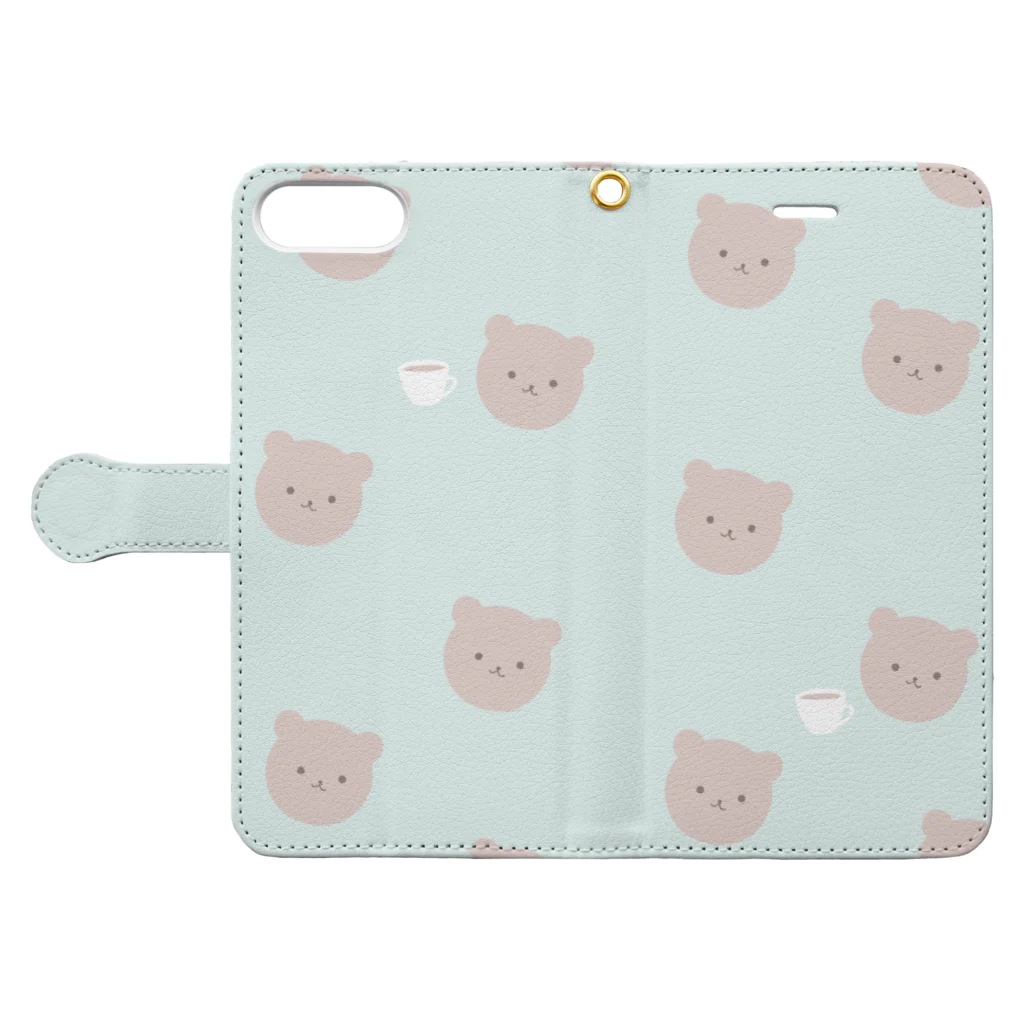 kuroki  miyaのくまさんカフェ Book-Style Smartphone Case:Opened (outside)