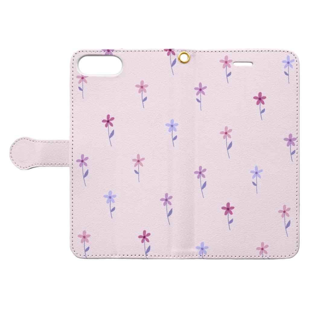 kuroki  miyaの花柄 Book-Style Smartphone Case:Opened (outside)