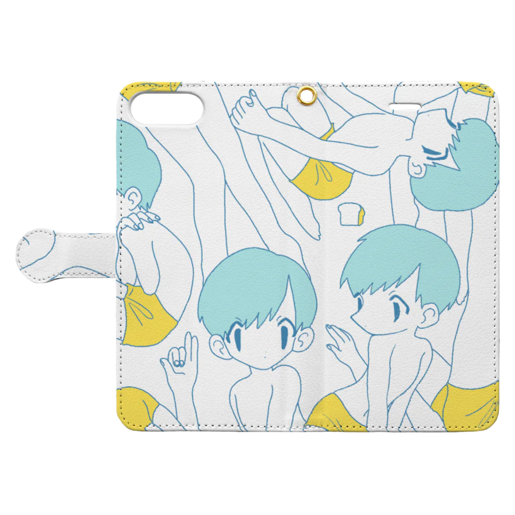 おたる屋さんのどうかな Book-Style Smartphone Case:Opened (outside)