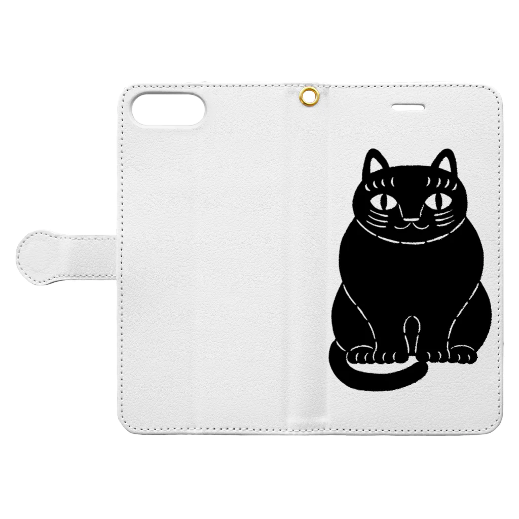 mikepunchの黒猫さん Book-Style Smartphone Case:Opened (outside)