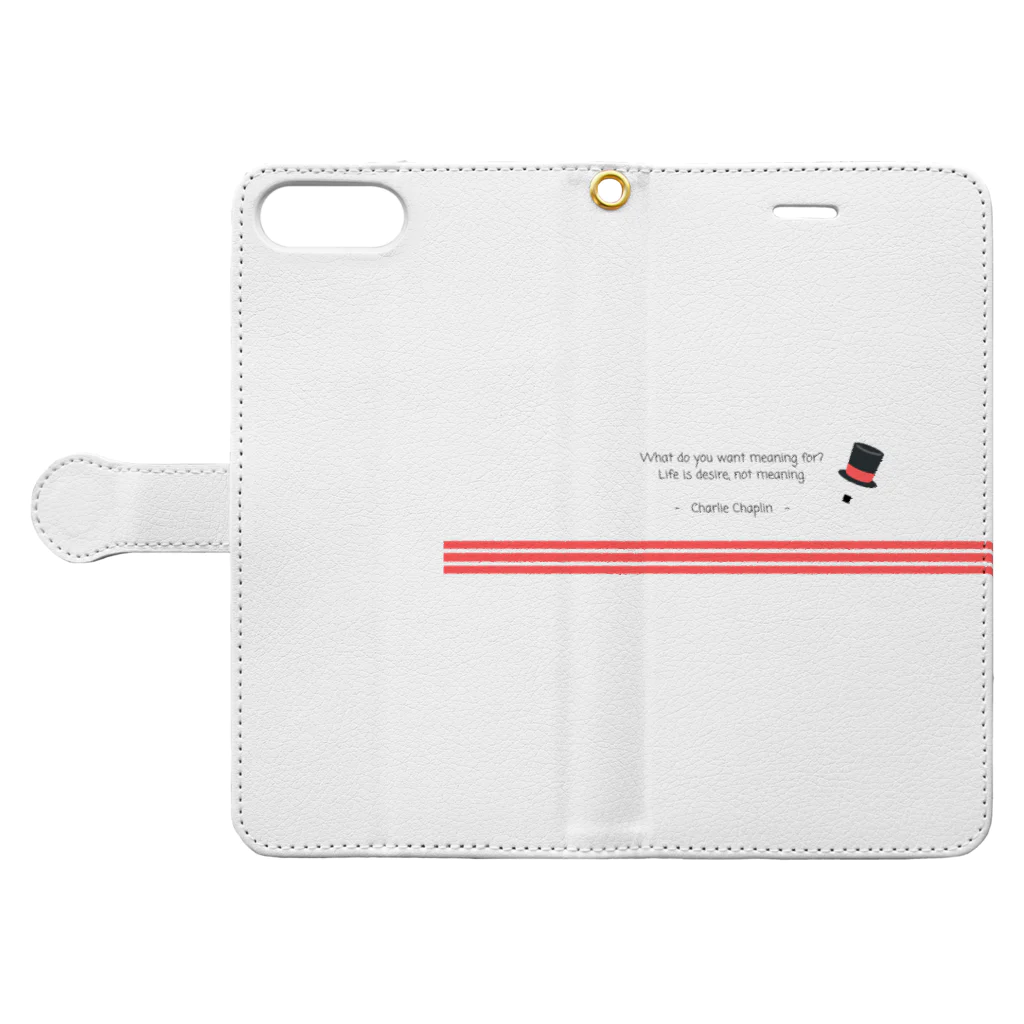 【Aphorism】-アホリズム-の【 Aphorism】チャップリン Book-Style Smartphone Case:Opened (outside)