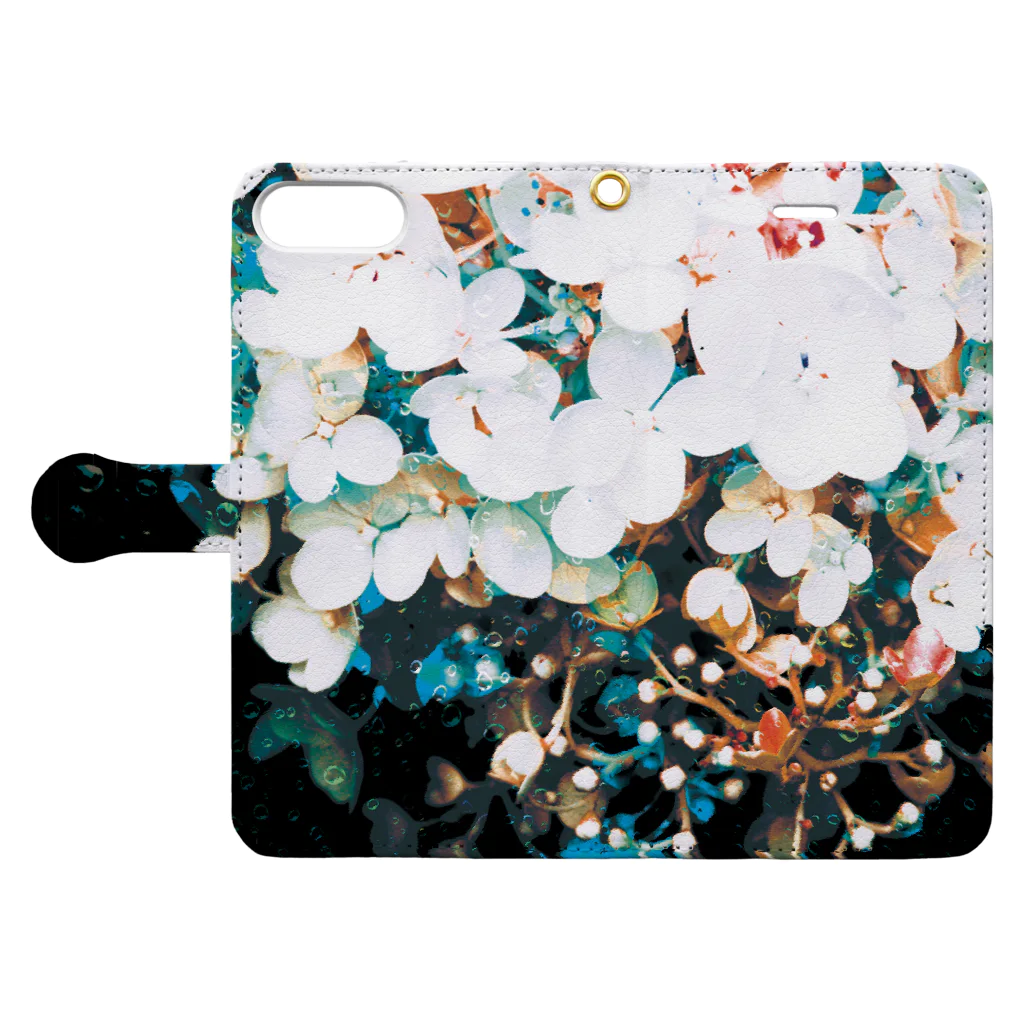 きゆるデザインの水中花 Book-Style Smartphone Case:Opened (outside)