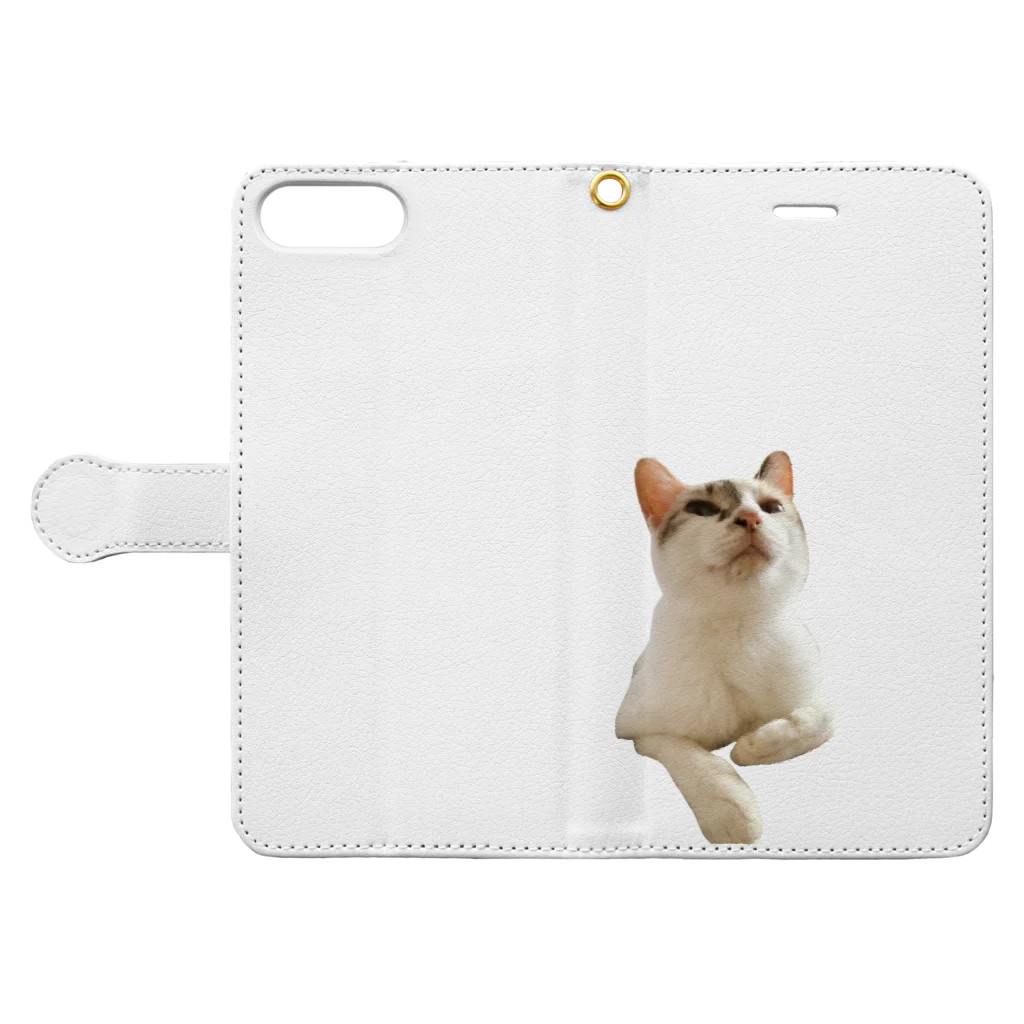 Norinyansの上から目線ミミちゃん Book-Style Smartphone Case:Opened (outside)