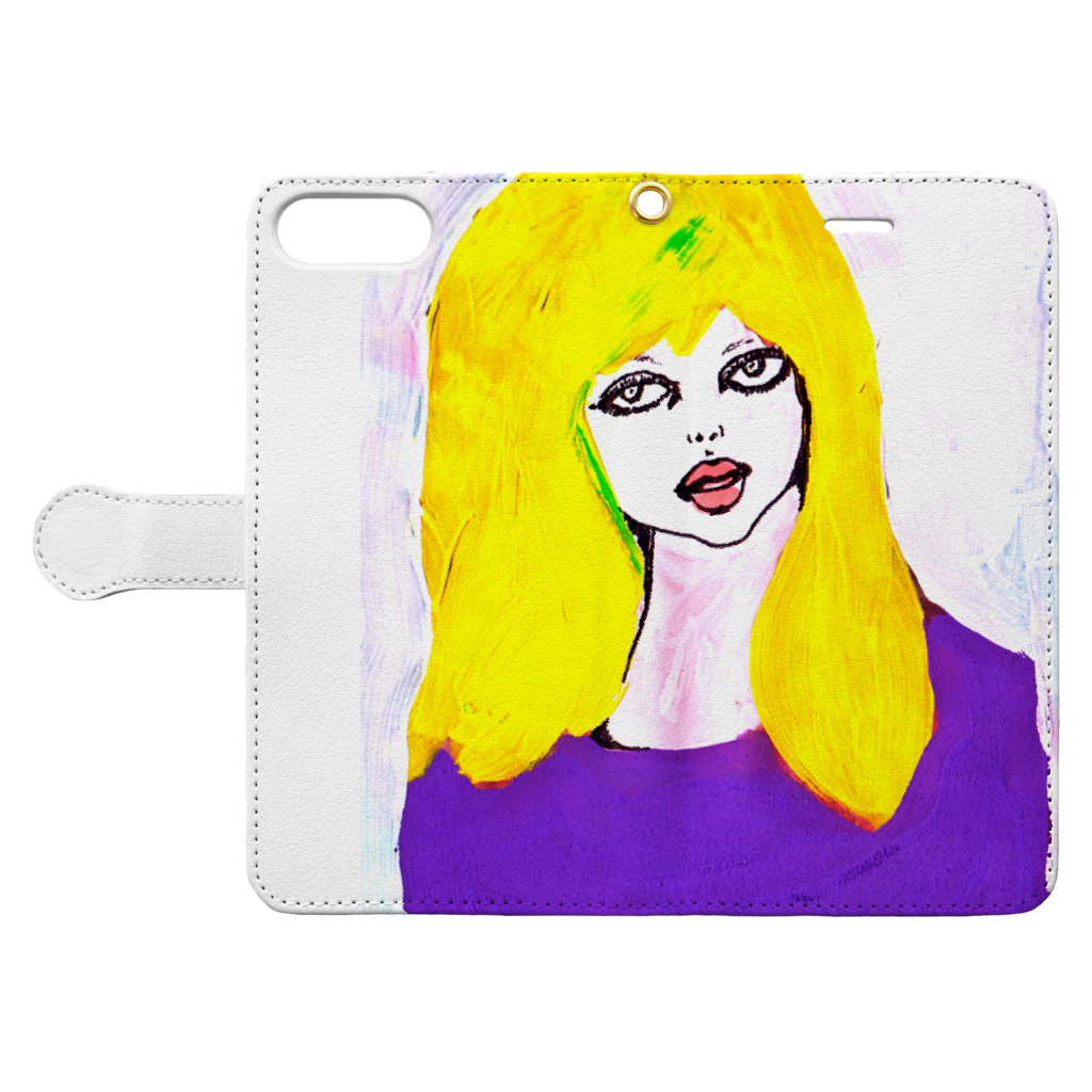 megumiillustrationのIt Girl  Book-Style Smartphone Case:Opened (outside)