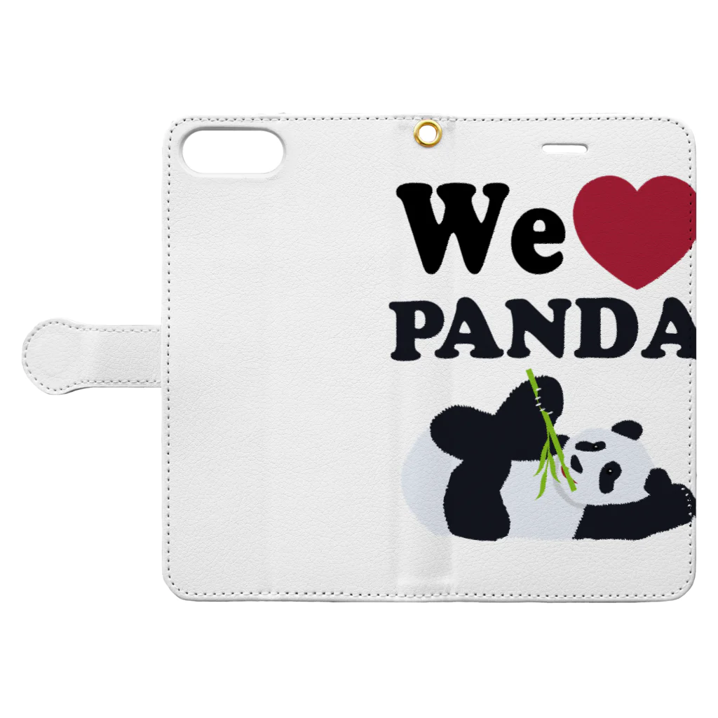 キッズモード某のwe love パンダ Book-Style Smartphone Case:Opened (outside)