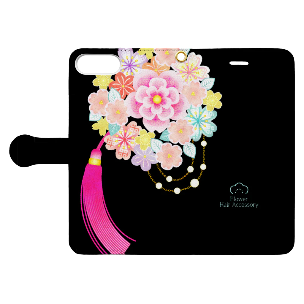 和の色彩 -wa_no_iroiro-の花かんざし02 Book-Style Smartphone Case:Opened (outside)