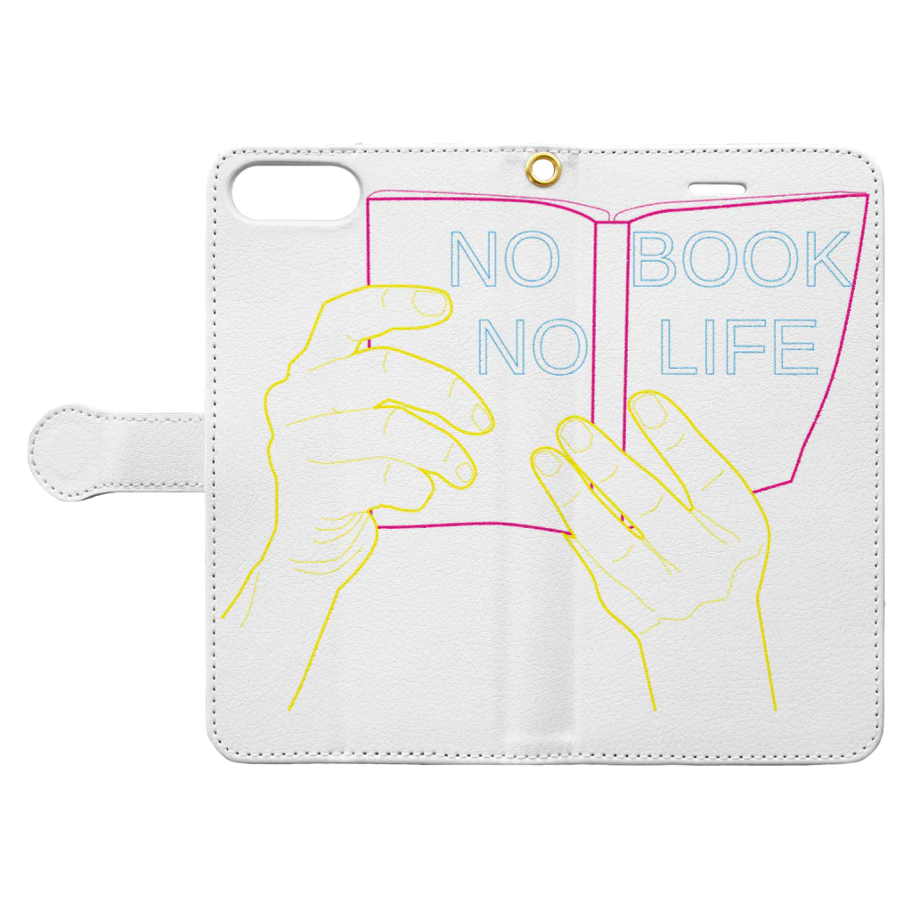 Ushi-HaruのNO BOOK NO LIFE Book-Style Smartphone Case:Opened (outside)