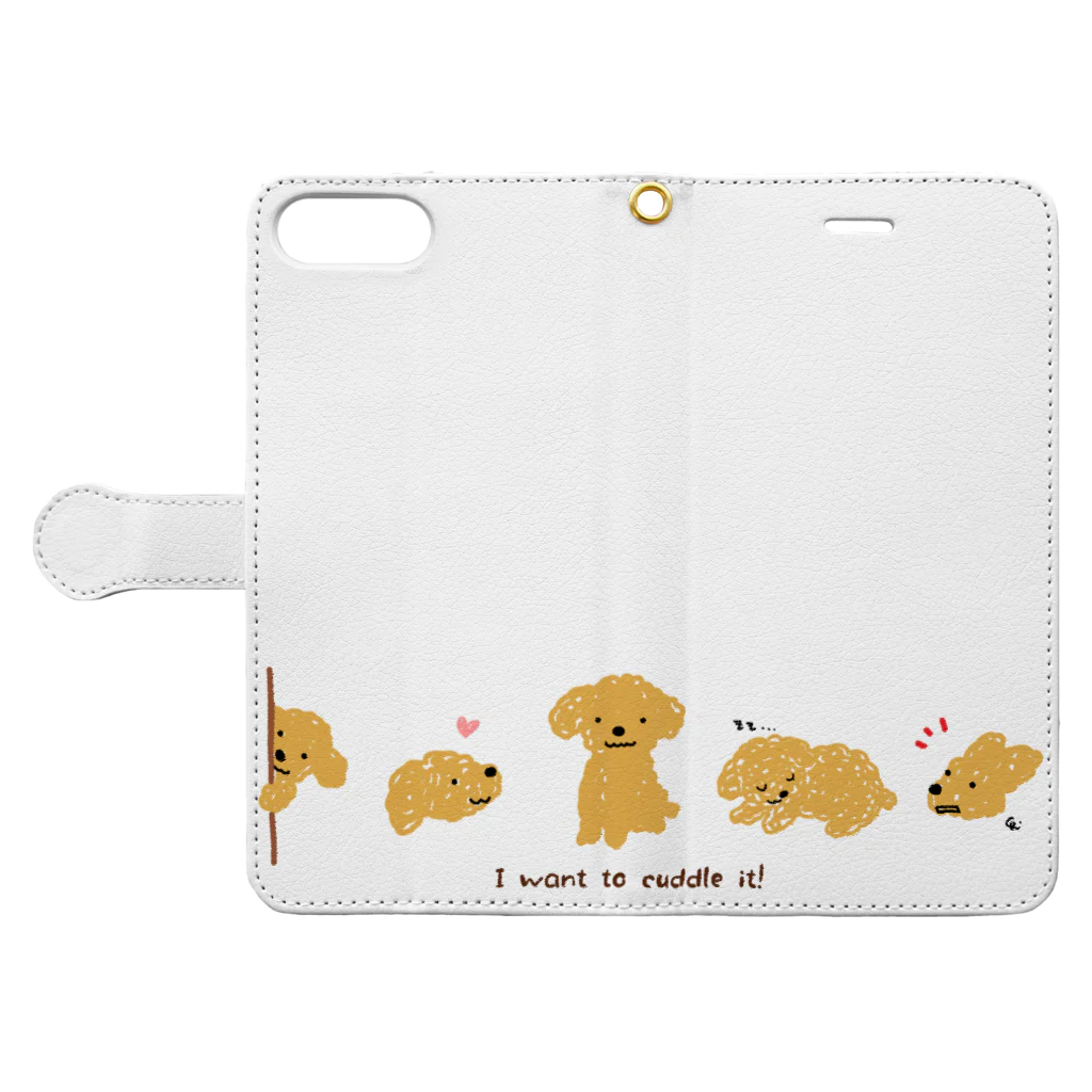 chizuruのI want to cuddle it! Book-Style Smartphone Case:Opened (outside)
