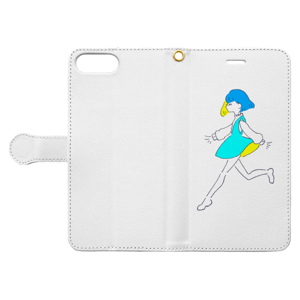 収納庫のびびっとちゃん Book-Style Smartphone Case:Opened (outside)