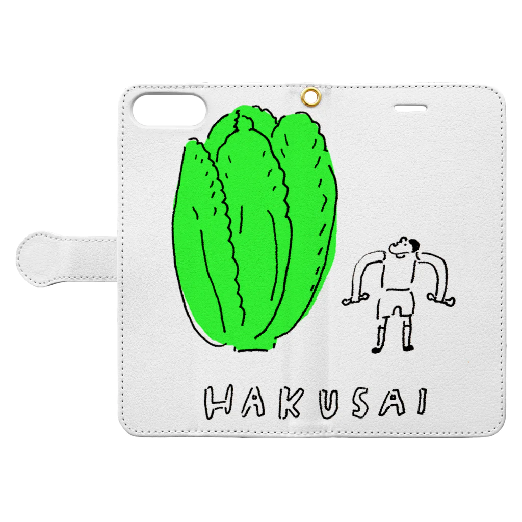 よこづな文庫のHAKUSAI Book-Style Smartphone Case:Opened (outside)