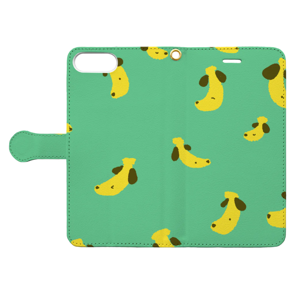 musashiのbanunu ロゴ無し green Book-Style Smartphone Case:Opened (outside)