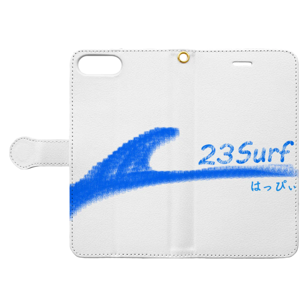 23Surfの23Surf はっぴぃ。 手帳型スマホケースを開いた場合(外側)