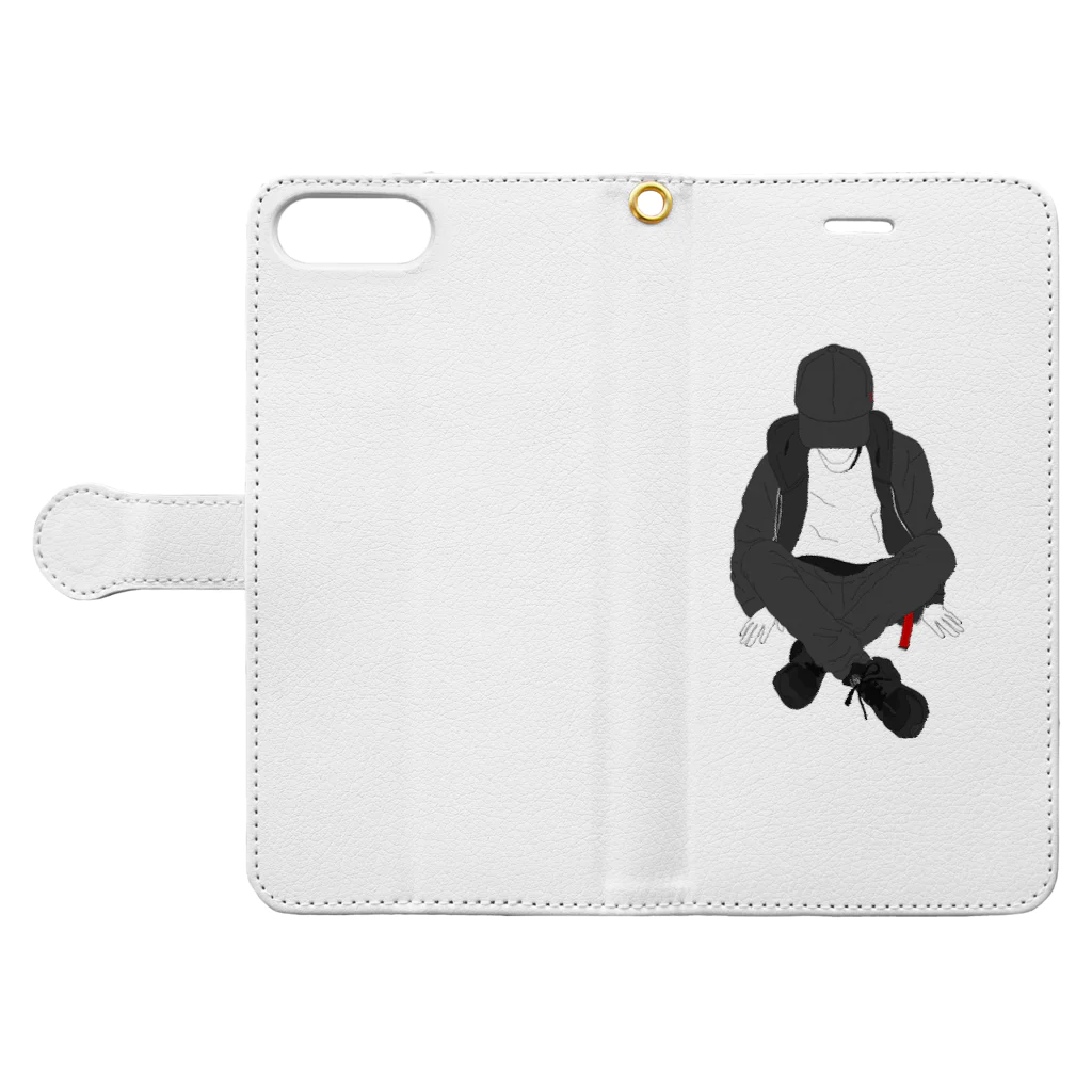 M.U.D createのいけめん2 Book-Style Smartphone Case:Opened (outside)