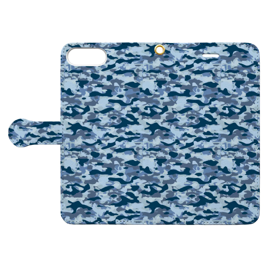 猫と釣り人のCAMOUFLAGE_FB_1 Book-Style Smartphone Case:Opened (outside)