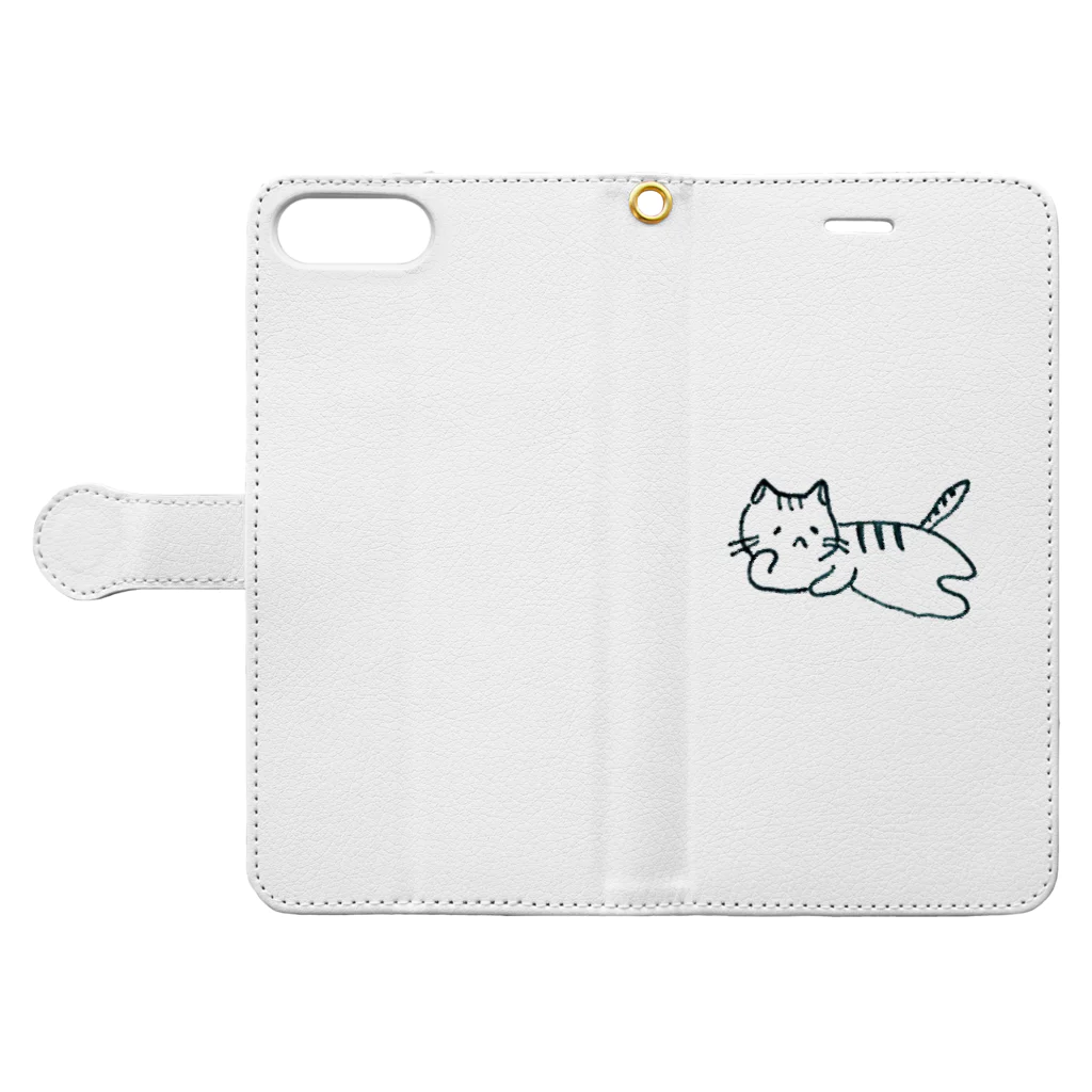 おもち屋さんのごろごろねこ Book-Style Smartphone Case:Opened (outside)