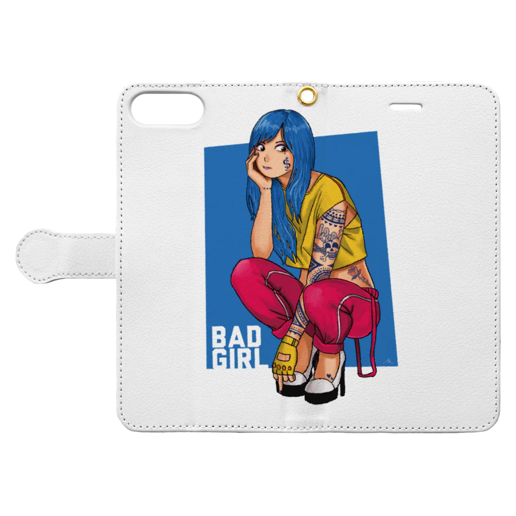 弗㌦のBAD GIRL Book-Style Smartphone Case:Opened (outside)