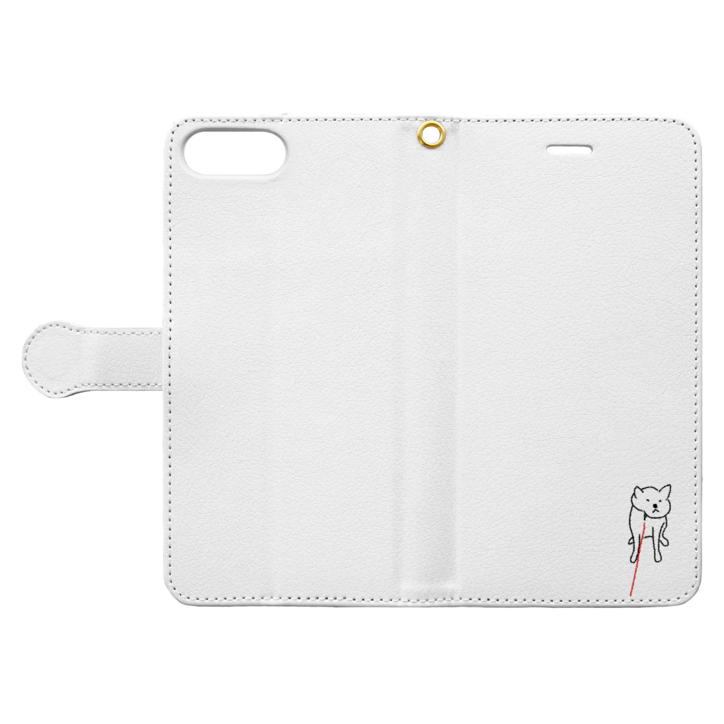 okmrfmのいやがるいぬ(改) Book-Style Smartphone Case:Opened (outside)