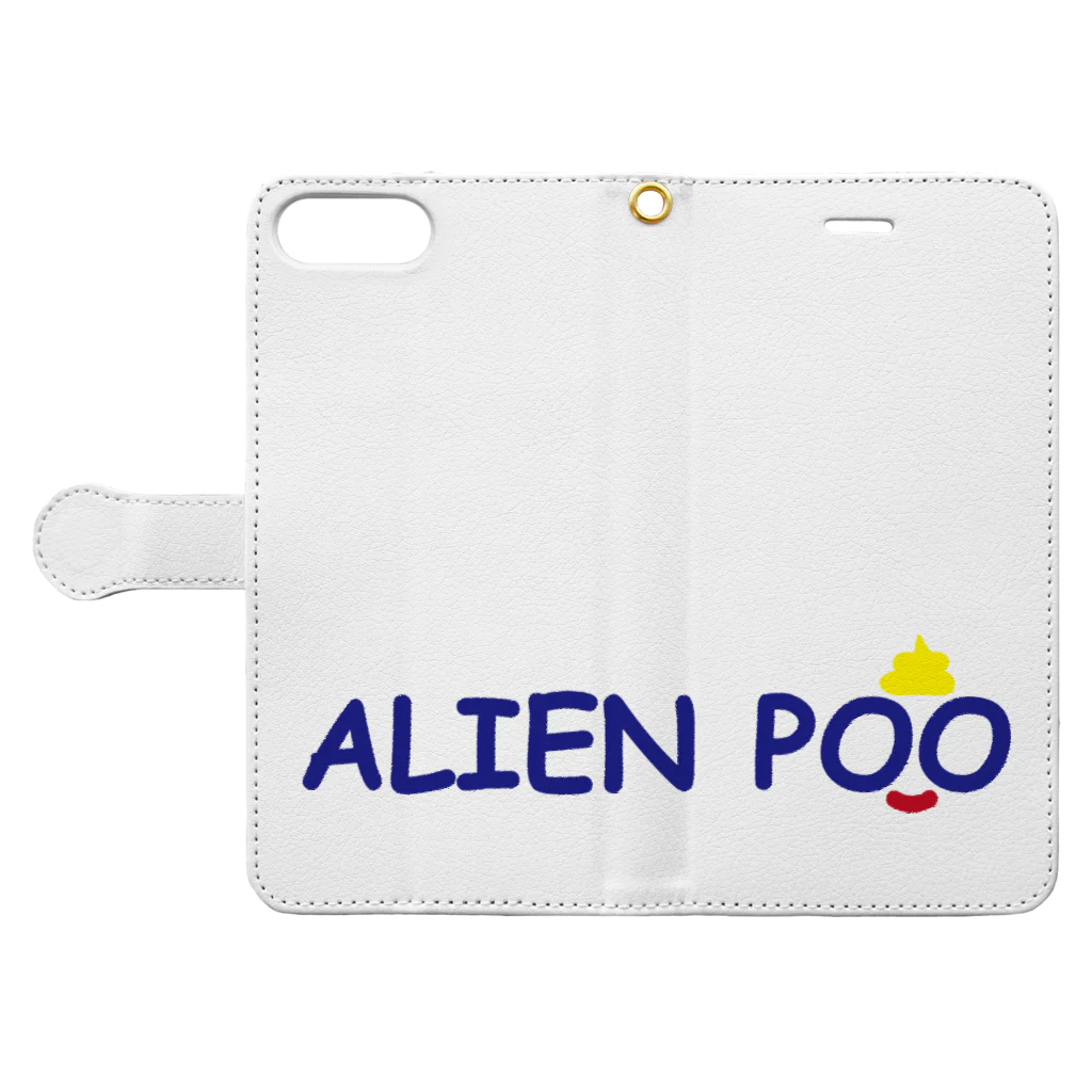 宇宙人うんちのALIEN POO 手帳型スマホケースを開いた場合(外側)