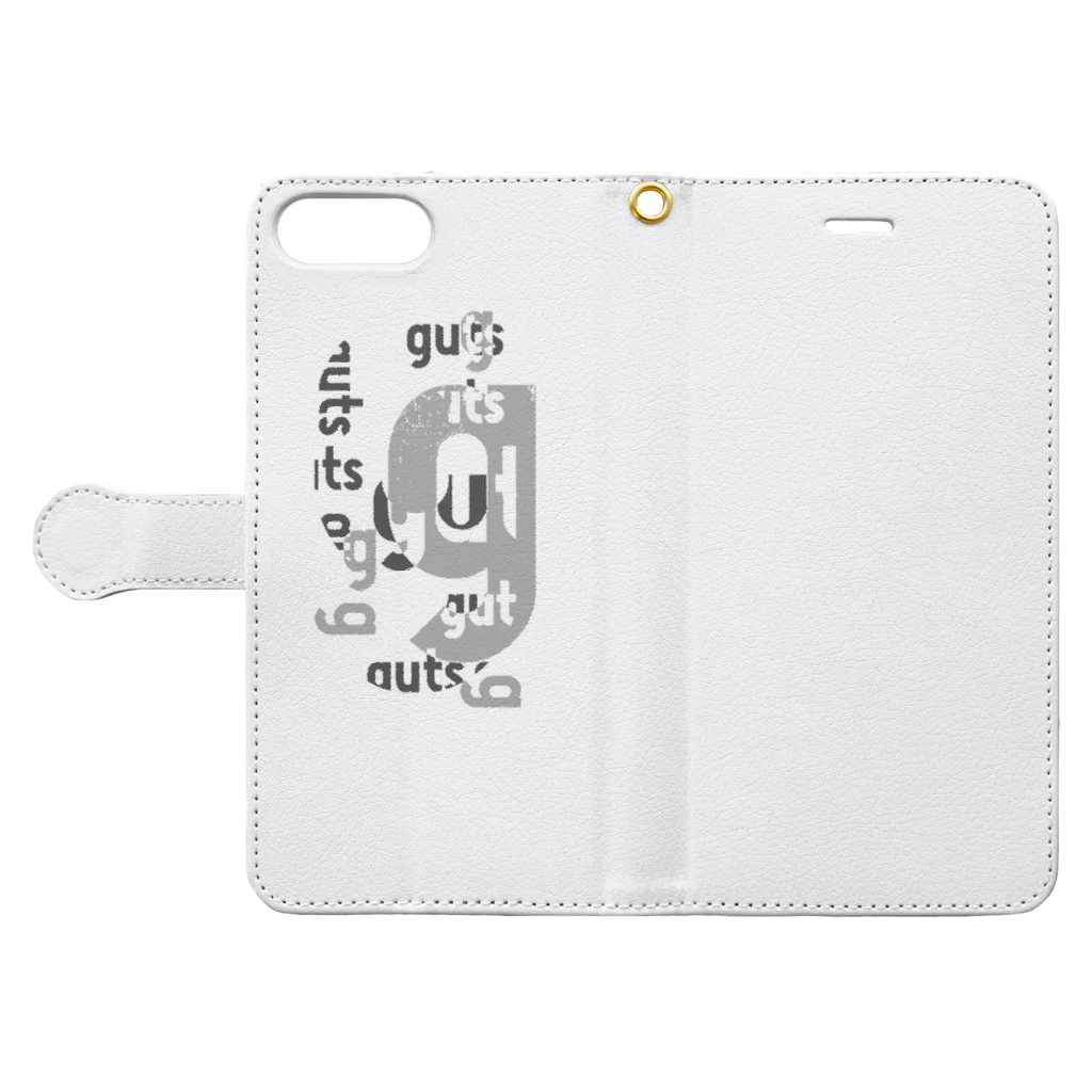 GUTSUのGUTSU 手帳型スマホケースを開いた場合(外側)