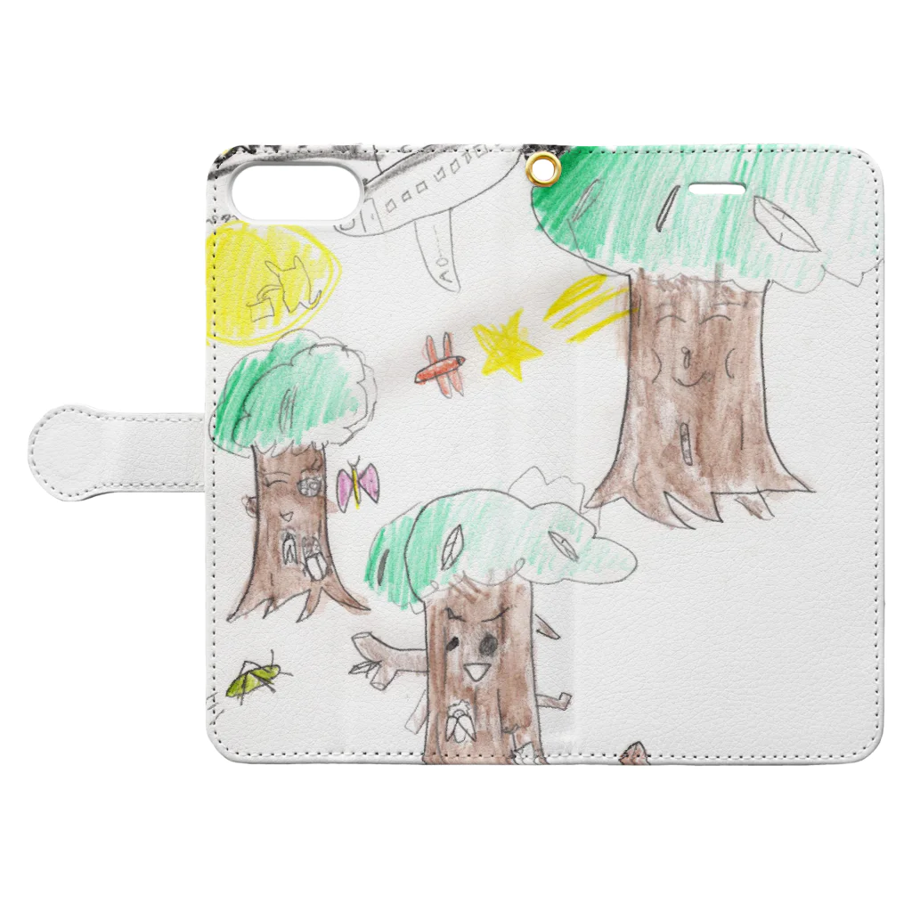 monolithの夏の夜の森 Book-Style Smartphone Case:Opened (outside)