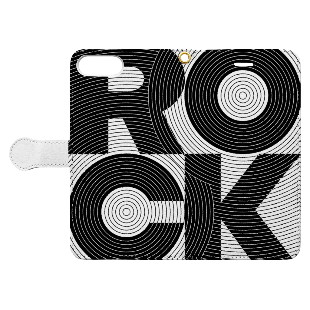 gemgemshopのROCK GROOVE Book-Style Smartphone Case:Opened (outside)