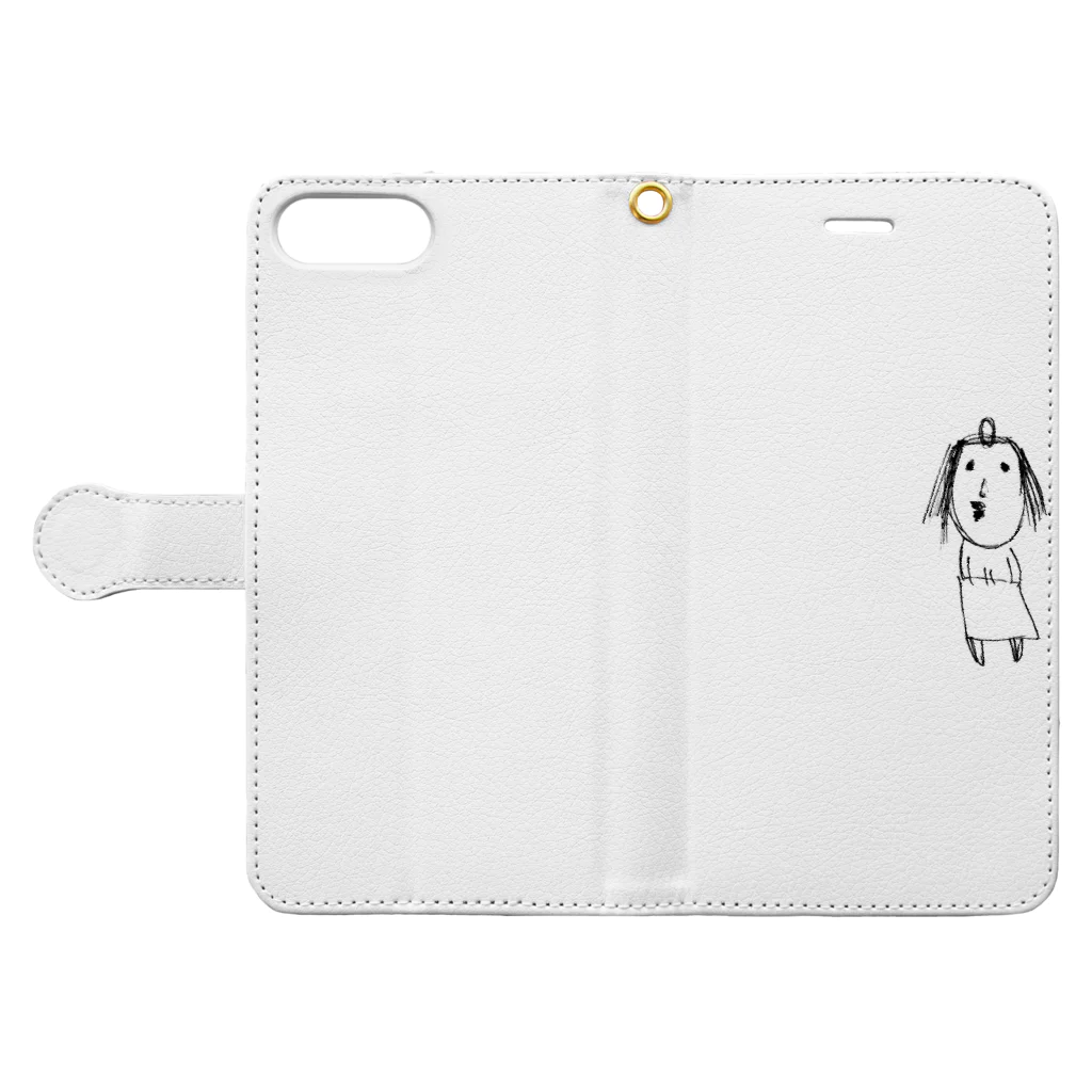 ぽぽぽぽんこつTシャツの控えめなクレオパトラ Book-Style Smartphone Case:Opened (outside)