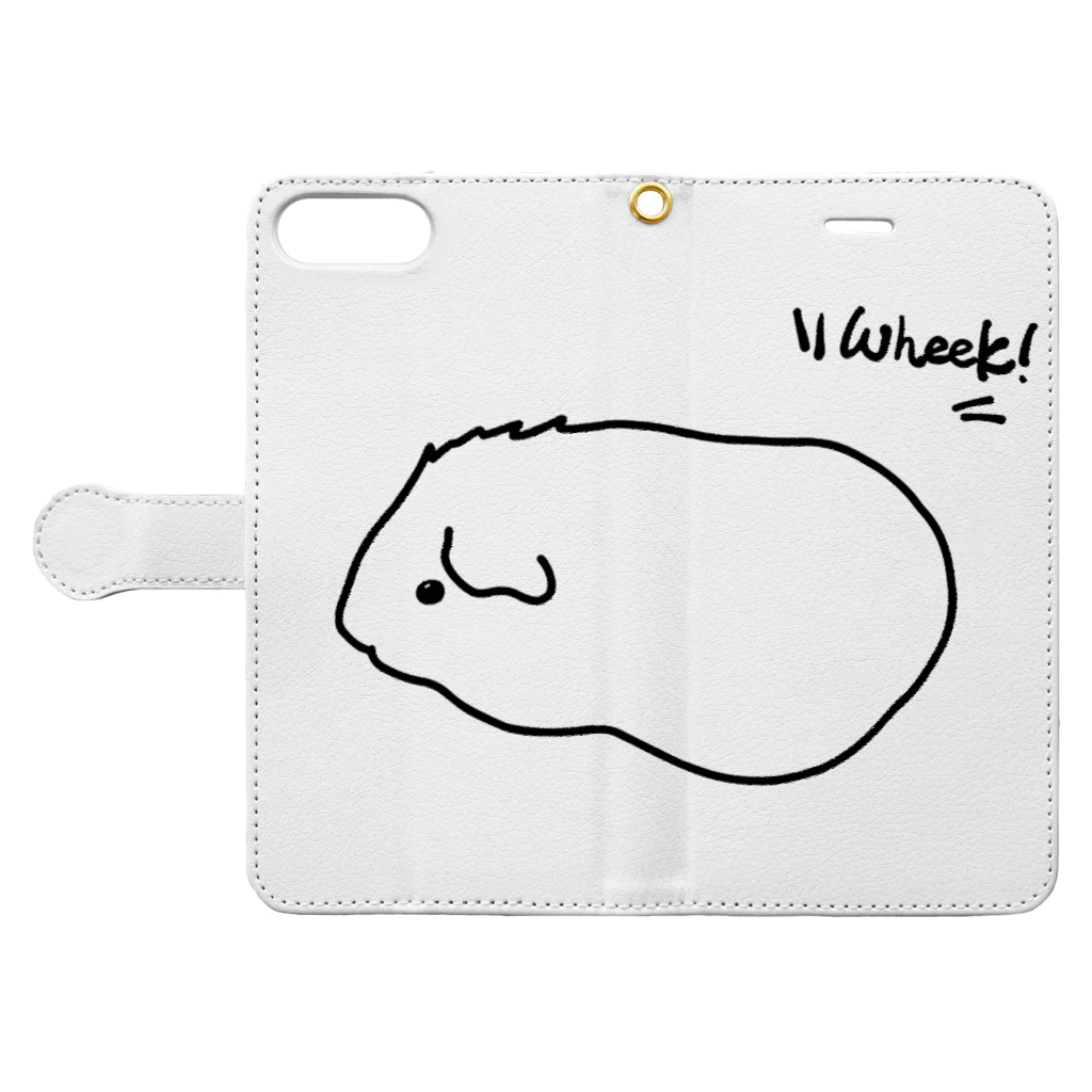 hiromimのguineapig “Wheek！” Book-Style Smartphone Case:Opened (outside)