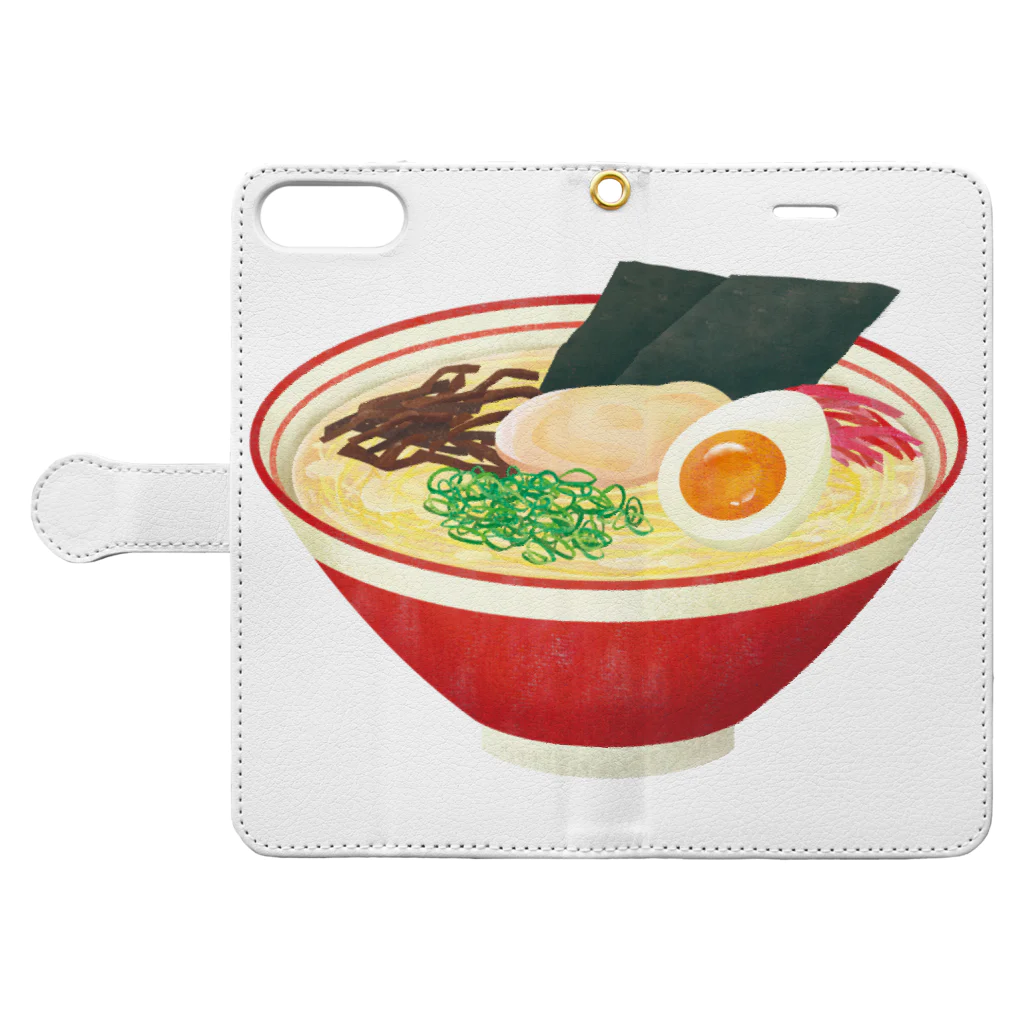 神谷みなみのとんこつラーメン 手帳型スマホケースを開いた場合(外側)