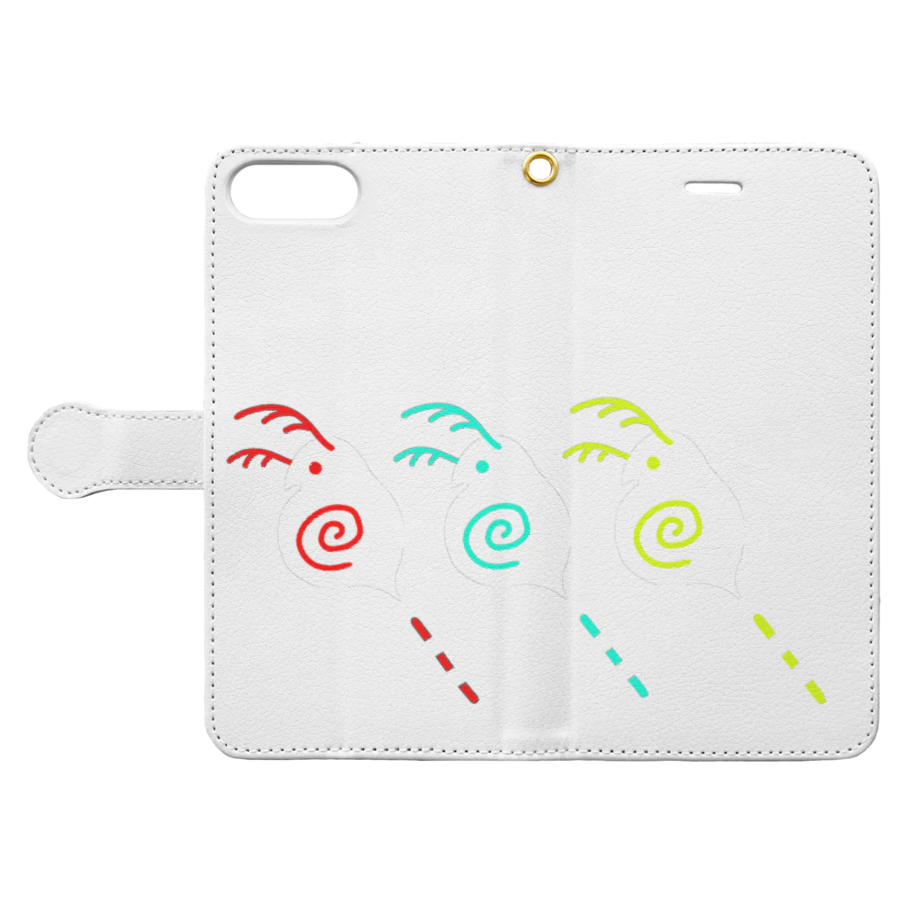 にどみのフリマのみじんこ3コンボ Book-Style Smartphone Case:Opened (outside)