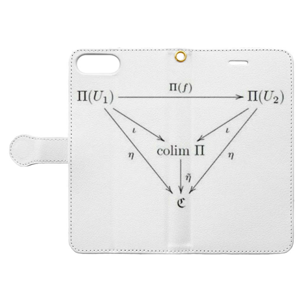 HATAHのcolimit 手帳型スマホケースを開いた場合(外側)