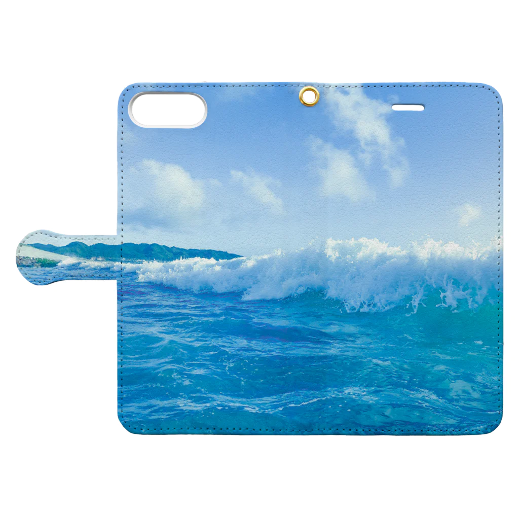 “すずめのおみせ” SUZURI店の夏海空 Book-Style Smartphone Case:Opened (outside)