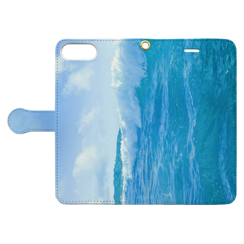 “すずめのおみせ” SUZURI店の夏海空 Book-Style Smartphone Case:Opened (outside)